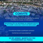 Após reforma, Unidade de Saúde do Patrimônio da Penha será entregue nesta quinta-feira (25)!