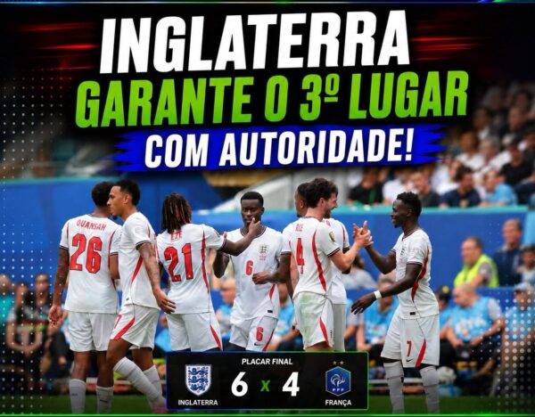 Inglaterra vence jogo eletrizante, conquista o 3º lugar e encerra Copa com grande atuação!