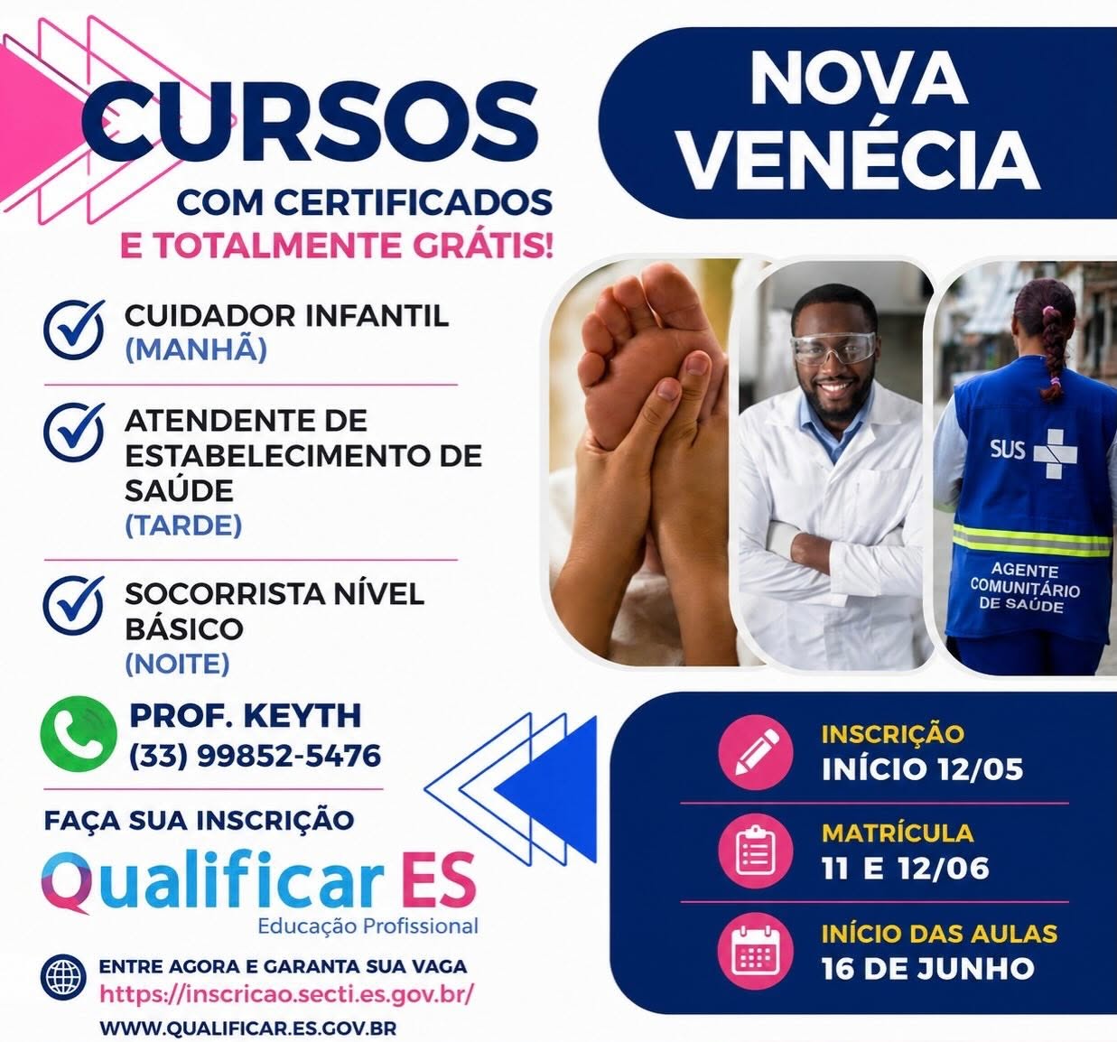 Qualificar ES abre vagas para cursos gratuitos em Nova Venécia!